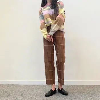 Women's OL pants Plaid Wool Blend Long Suit Pants Ladies Office Straight Female Trousers clothing with pockets New
Women's OL pants Plaid Wool Blend Long Suit Pants Ladies Office Straight Female Trousers clothing with pockets New