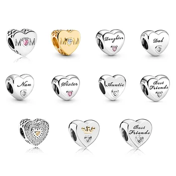 925 Sterling Silver Heart Beads Letter Mom Dad Best Friend Crystal For Women Pandora Charms 925 Original Bracelet 
925 Sterling Silver Heart Beads Letter Mom Dad Best Friend Crystal For Women Pandora Charms 925 Original Bracelet