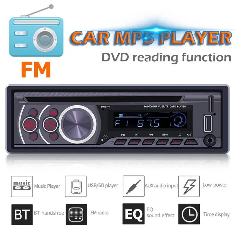 Фото SWM 8169A 1 Din автомобильное радио Bluetooth стерео Авто Аудио CD VCD DVD mp3-плеер AUX USB TF карта
