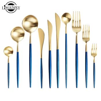 New Steel Cutlery Set Blue Gold Cutlery Kit Spoon Knife Set Forks Spoons Knives Korean Kitchen Spoon Fork Knife Set Drop ship
New Steel Cutlery Set Blue Gold Cutlery Kit Spoon Knife Set Forks Spoons Knives Korean Kitchen Spoon Fork Knife Set Drop ship