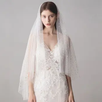 100x120cm One Layer Tulle Ivory Mid Length Wedding Veil Cover Face Gold Star Moon Sequins Bridal Photography Hair Accessories
100x120cm One Layer Tulle Ivory Mid Length Wedding Veil Cover Face Gold Star Moon Sequins Bridal Photography Hair Accessories