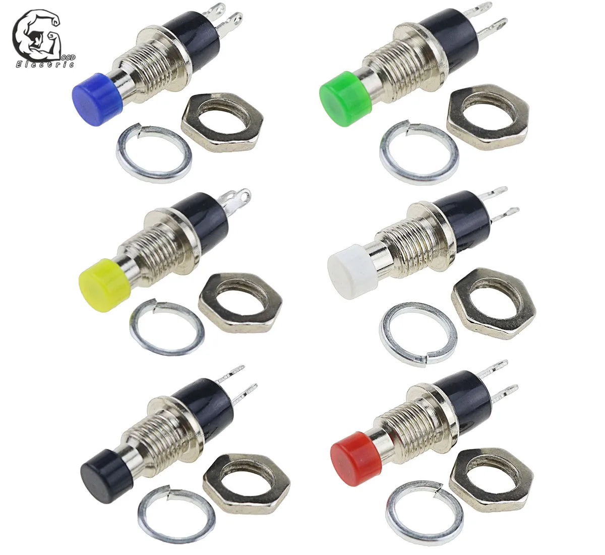 5Pcs PBS-110 Mini Micro DIY Thread 2Pin Momentary Push Button Switch Red Black White Blue Yellow Green Lockless Self-rest ON/OFF
5Pcs PBS-110 Mini Micro DIY Thread 2Pin Momentary Push Button Switch Red Black White Blue Yellow Green Lockless Self-rest ON/OFF