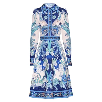 Vintage Flower Print Women Dress Fashion Pleated Long Sleeve A-Line Dresses M3904
Vintage Flower Print Women Dress Fashion Pleated Long Sleeve A-Line Dresses M3904