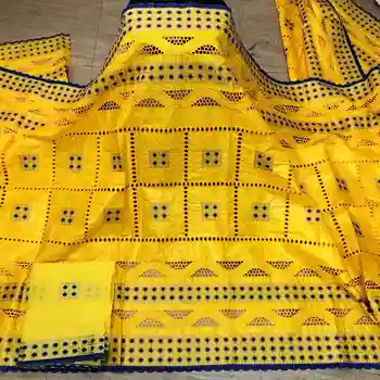 CS African bazin riche fabric punching with brode Latest fashion embroidery bazin lace fabric with net lace 7 yards
CS African bazin riche fabric punching with brode Latest fashion embroidery bazin lace fabric with net lace 7 yards