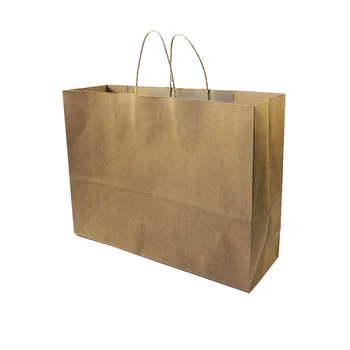 

10 Pcs/lot Multifuntion Kraft Paper Bags With Handle Cowhide Primary Colors Gift Party Holiday Recyclable Package Bag 42*31*13cm