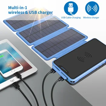 Solar Power Bank 20000mah Wireless Charger Waterproof Quakeproof Dustproof for Dermatoglyphic Folding Solar Panel
Solar Power Bank 20000mah Wireless Charger Waterproof Quakeproof Dustproof for Dermatoglyphic Folding Solar Panel