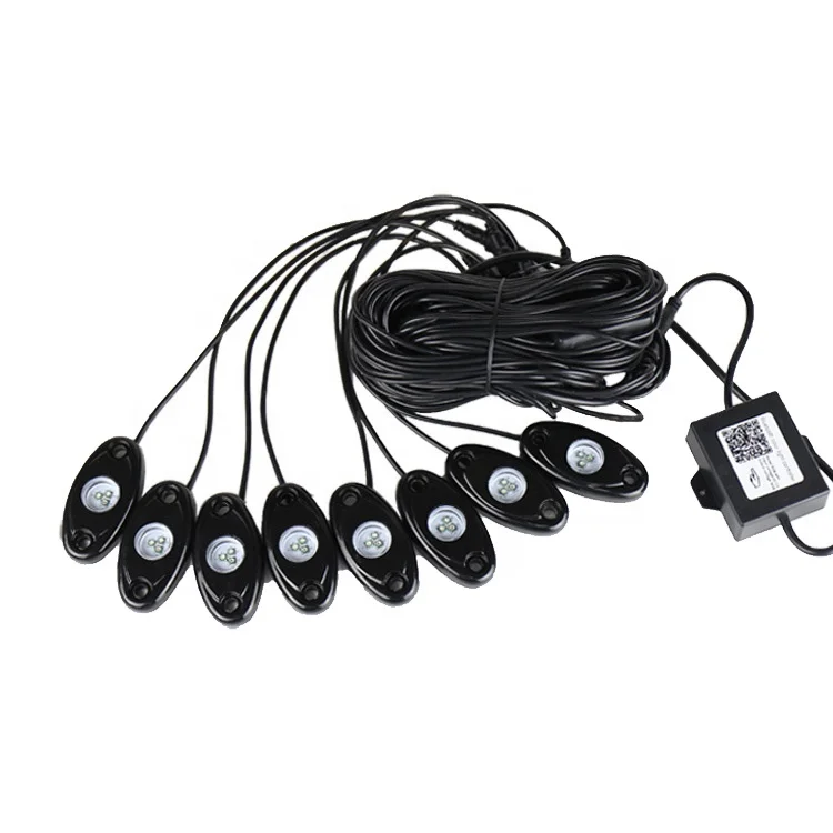 8 pcs RGB rock lights kit with bluetooth timing music control color changing LED chassis light for truck off road
8 pcs RGB rock lights kit with bluetooth timing music control color changing LED chassis light for truck off road