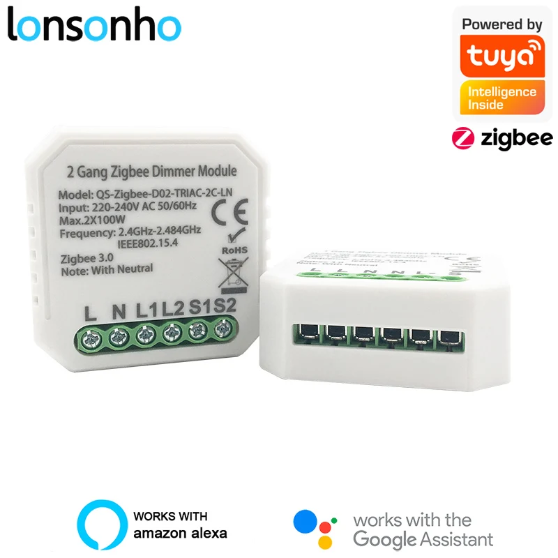 Lonsonho Tuya Smart Zigbee Dimmer Switch Module 1 2 Gang 220V With Neutral 2 Way Wireless Control Works With Alexa Google Home
Lonsonho Tuya Smart Zigbee Dimmer Switch Module 1 2 Gang 220V With Neutral 2 Way Wireless Control Works With Alexa Google Home