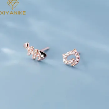 XIYANIKE 925 Sterling Silver Korean Cute Cat Fish Zircon Stud Earrings for Women Couple Fashion Asymmetry Party Jewelry Gifts 
XIYANIKE 925 Sterling Silver Korean Cute Cat Fish Zircon Stud Earrings for Women Couple Fashion Asymmetry Party Jewelry Gifts