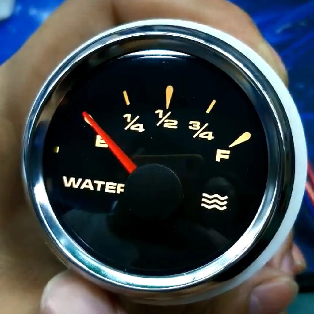 9-32V Black Dial Boat Carvanas Water Level Gauge With Colorful Backlights 9-32V Black Dial Boat Carvanas Water Level Gauge With Colorful Backlights