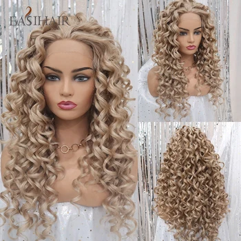 EASIHAIR Blonde Long Curly Lace Front Wigs Highlight Synthetic for Women Lace Front High Density Daily Party Cosplay Wigs 
EASIHAIR Blonde Long Curly Lace Front Wigs Highlight Synthetic for Women Lace Front High Density Daily Party Cosplay Wigs