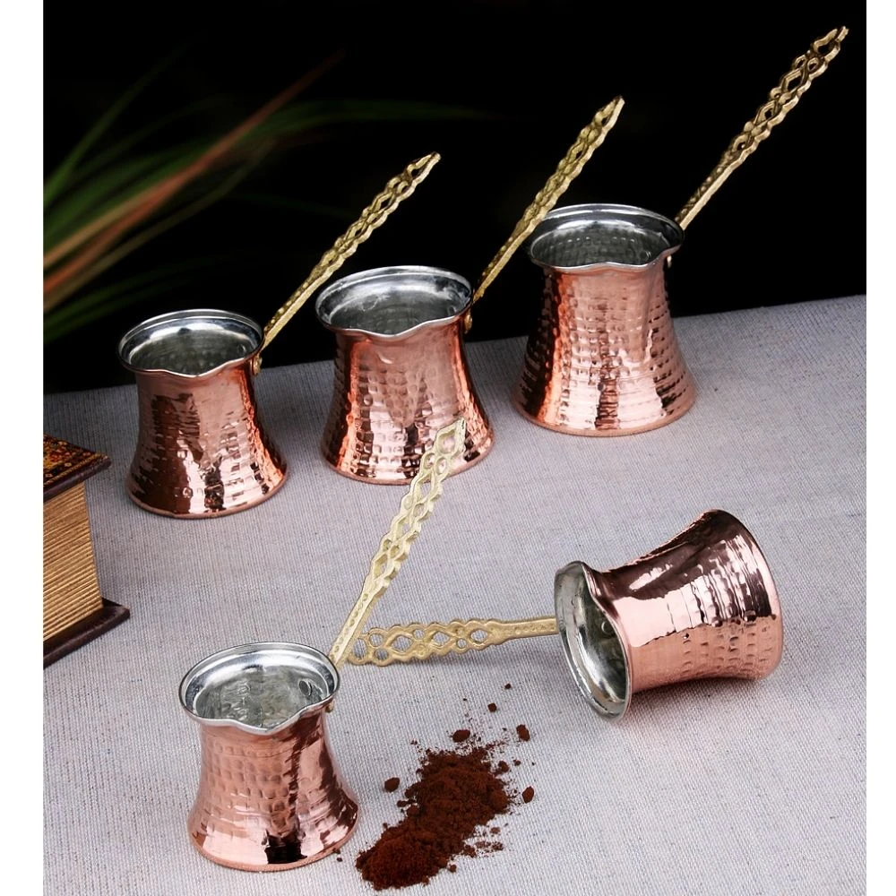 

5 tamanhos de café pote moedor copo martelado cobre artesanal aço inoxidável v60 do vintage turco cafeteira drinkware moka brik