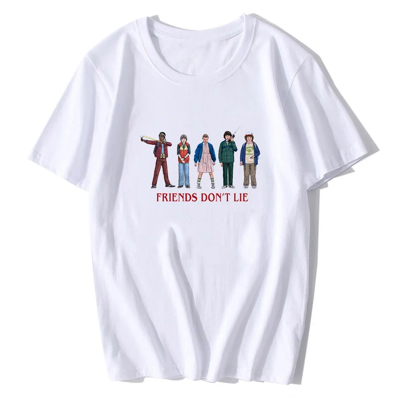 Stranger Things FRIENDS DON'T LIE Black T Shirt Men Casual Streetwear Harajuku T-Shirt Camiseta Masculina Tee Shirt Homme
Stranger Things FRIENDS DON'T LIE Black T Shirt Men Casual Streetwear Harajuku T-Shirt Camiseta Masculina Tee Shirt Homme