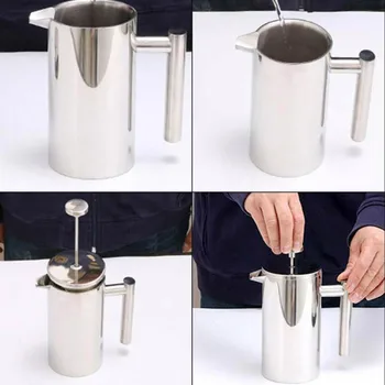 Plunger Press Coffee Maker Pitcher Stainless Steel Portable Heatable Outdoor
Plunger Press Coffee Maker Pitcher Stainless Steel Portable Heatable Outdoor