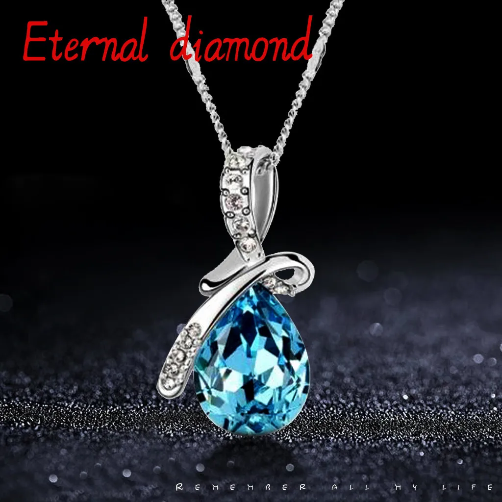 Gifts Plated Crystal Water Drop Pendant Necklace Various Colors n Girl Elegant Temperament Jewelry Weddings Christmas Gift A80
Gifts Plated Crystal Water Drop Pendant Necklace Various Colors n Girl Elegant Temperament Jewelry Weddings Christmas Gift A80