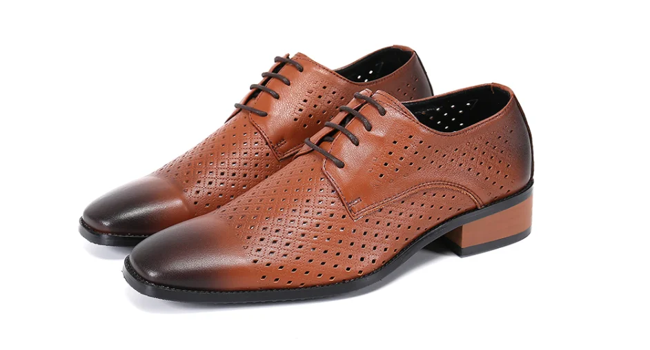 Туфли мужские двухслойные с перфорацией, кожаные лоферы, с острым носком, дышащие, Повседневная Свадебная обувь, Мокасины, летние
Туфли мужские двухслойные с перфорацией, кожаные лоферы, с острым носком, дышащие, Повседневная Свадебная обувь, Мокасины, летние