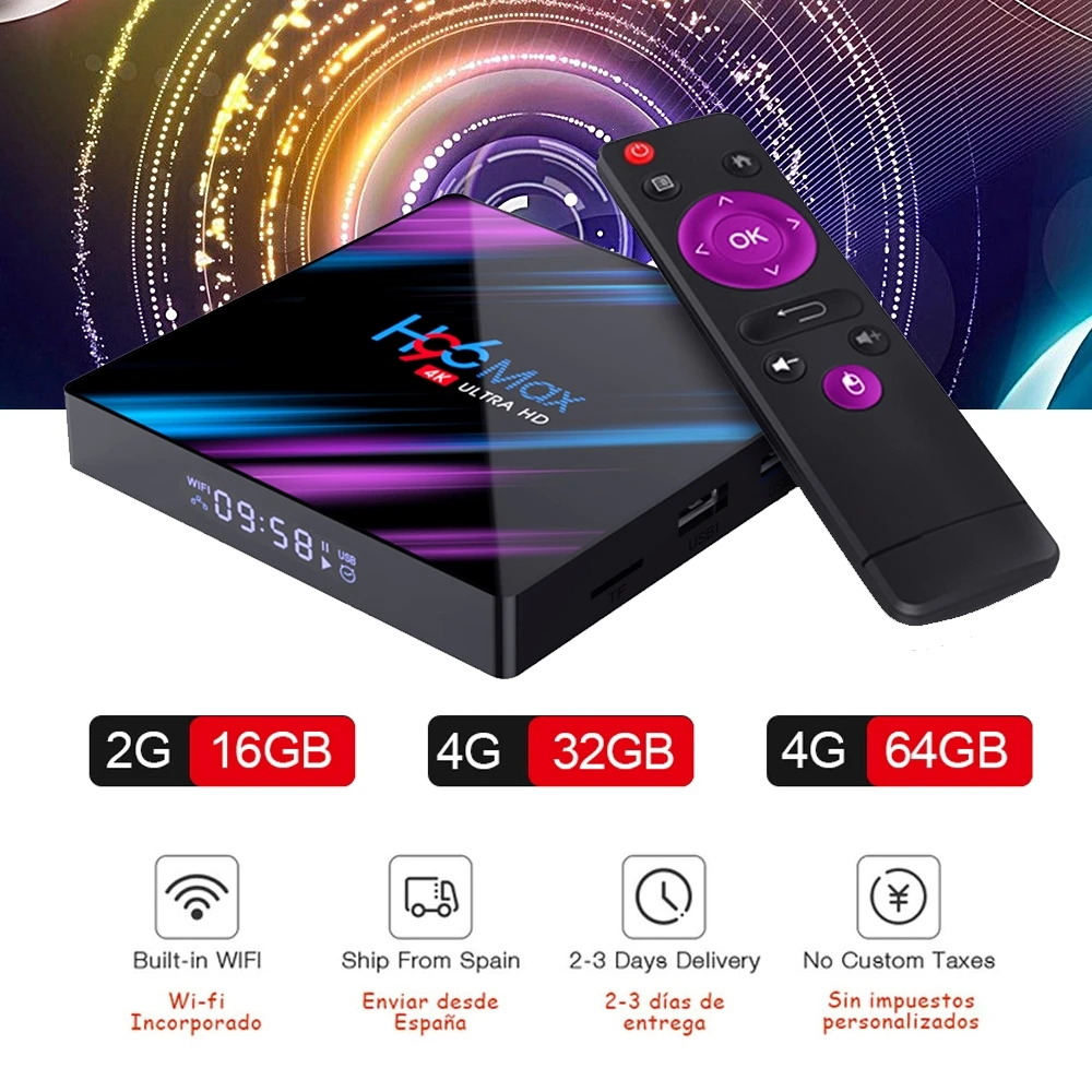 Android 9.0 Smart TV Box H96 Max Rockchip RK3318 4K USB3.0 H.265 Google Play IP TV Set Top Box 2.4G&5G Wifi BT4.0 Media Player
Android 9.0 Smart TV Box H96 Max Rockchip RK3318 4K USB3.0 H.265 Google Play IP TV Set Top Box 2.4G&5G Wifi BT4.0 Media Player