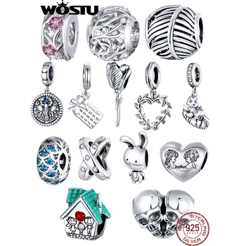 WOSTU Original 925 Sterling Silver Charm beads LOVE rabbit Flower Panda Pendant Charms Fit Bracelets Women DIY Jewelry 
WOSTU Original 925 Sterling Silver Charm beads LOVE rabbit Flower Panda Pendant Charms Fit Bracelets Women DIY Jewelry