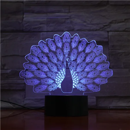 Animal The Peacock 3D Lamp Multi-color with Remote Battery Operated Awesome Decorative for Bedside Led Night Light Lamp Hologram
Animal The Peacock 3D Lamp Multi-color with Remote Battery Operated Awesome Decorative for Bedside Led Night Light Lamp Hologram
