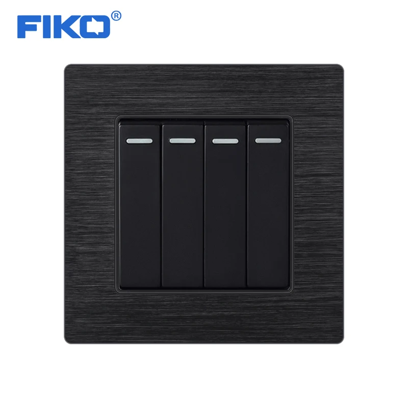FIKO Luxury Light Switches US Standard Aluminium Panel Switch 1/2/3/4 Gang 1/2 Way Switch Black Power Push Botton Switch 220V
FIKO Luxury Light Switches US Standard Aluminium Panel Switch 1/2/3/4 Gang 1/2 Way Switch Black Power Push Botton Switch 220V