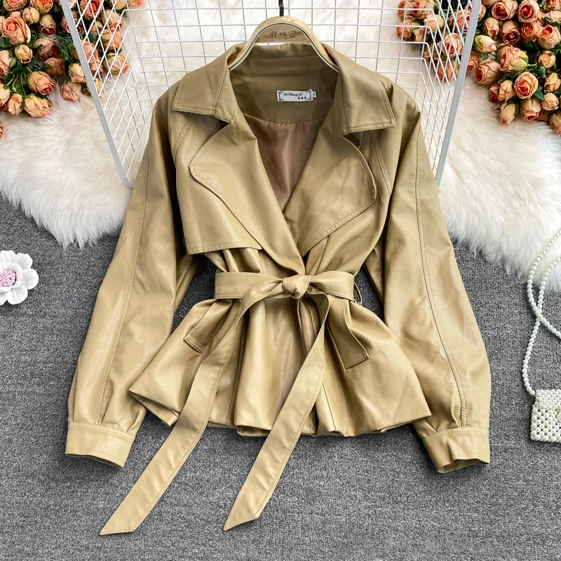 Leather Coat Women's 2023 Autumn Winter New Korean Waist Closed PU Leather Motorcycle Coat Girl Street Boyfriend Leather Jacket
Leather Coat Women's 2023 Autumn Winter New Korean Waist Closed PU Leather Motorcycle Coat Girl Street Boyfriend Leather Jacket