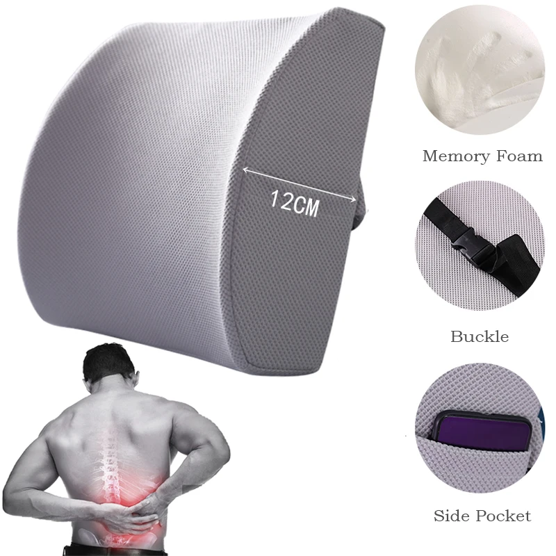 Orthopedic Soft Memory Foam with Side-Pocket Lumbar Back Support Waist Cushion for Car Seat Office Chair Relieve Pain 
Orthopedic Soft Memory Foam with Side-Pocket Lumbar Back Support Waist Cushion for Car Seat Office Chair Relieve Pain