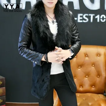 Winter New Mens Faux Fur Patchwork PU Leather Overcoats Thick Warm Big Fur Collar Male Fashion Medium Length Jackets Plus Size
Winter New Mens Faux Fur Patchwork PU Leather Overcoats Thick Warm Big Fur Collar Male Fashion Medium Length Jackets Plus Size
