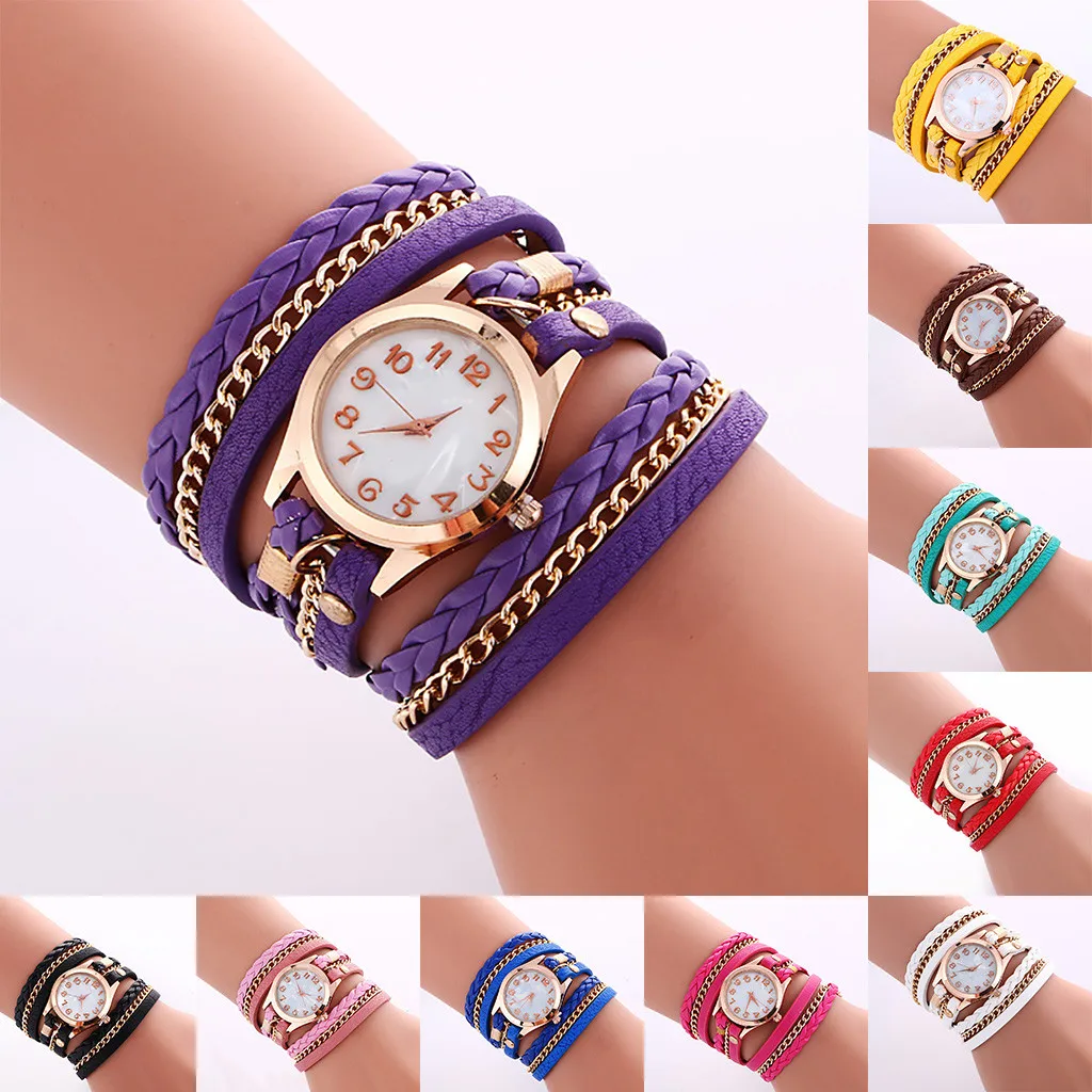 OTOKY Women Bracelet Watch Relojes Mujer Vintage Braided Weave Wrap Quartz PU Leather Wrist Watches Lady Watch Clock 19August05
OTOKY Women Bracelet Watch Relojes Mujer Vintage Braided Weave Wrap Quartz PU Leather Wrist Watches Lady Watch Clock 19August05