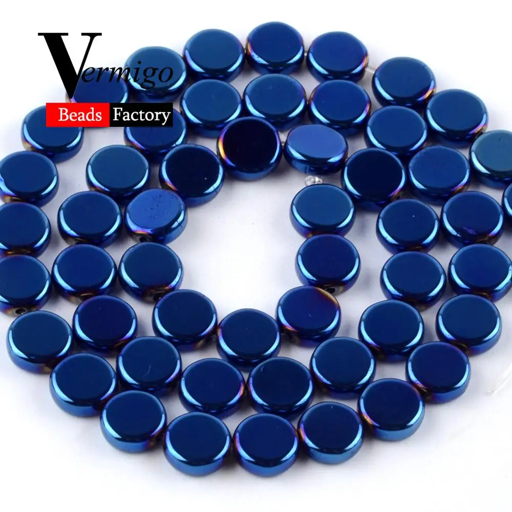 Natural Smooth Blue Hematite Stone Flat Round Loose Beads for Jewelry Making 6/8/10mm Spacer Beads Diy Bracelets Necklace 15"
Natural Smooth Blue Hematite Stone Flat Round Loose Beads for Jewelry Making 6/8/10mm Spacer Beads Diy Bracelets Necklace 15"