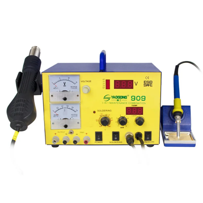 Desoldering Station Power Supply Thermostat Soldering Iron Air Gun Yaogong 909 Hot Three-in-one Digital
Desoldering Station Power Supply Thermostat Soldering Iron Air Gun Yaogong 909 Hot Three-in-one Digital