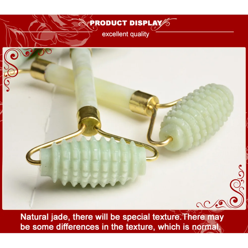 

1pcs Double Head Spiked Shape Facial Massage Crystal Quartz Roller Jade Stone Face-lift Slimming Body Head Neck Health Care Tool