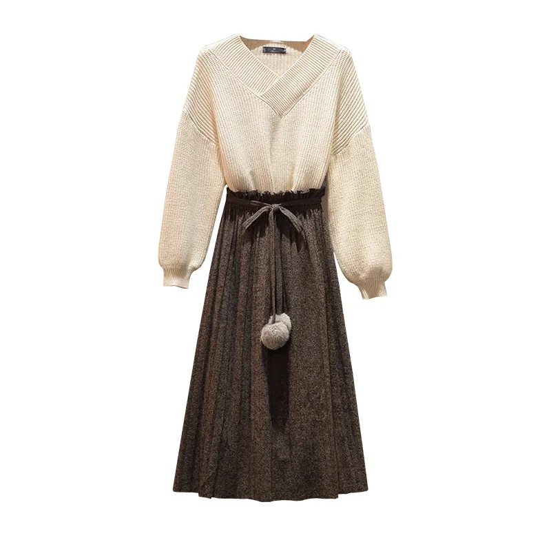 Large Plus Size 4XL knitted suit Women Tops Sweaters +Pleasted Skirts Sets Knit Female warm suit matching sets
Large Plus Size 4XL knitted suit Women Tops Sweaters +Pleasted Skirts Sets Knit Female warm suit matching sets