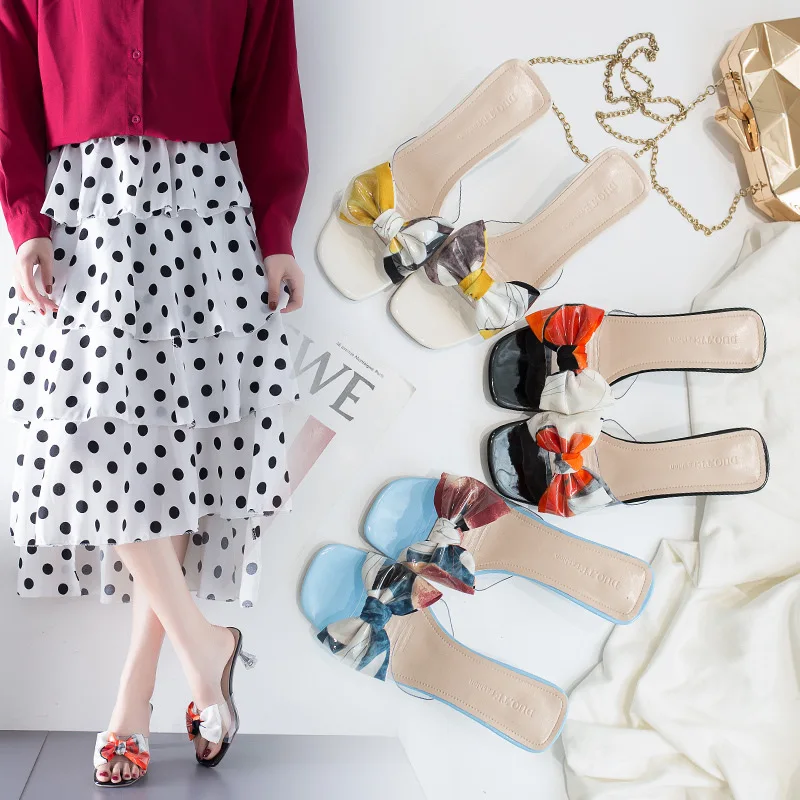 Slipper Women's Summer 2019 New Style Korean-style Fashion Transparent Crystal Thin Heeled Bow Open Toe Outer Wear High Heel Sli
Slipper Women's Summer 2019 New Style Korean-style Fashion Transparent Crystal Thin Heeled Bow Open Toe Outer Wear High Heel Sli