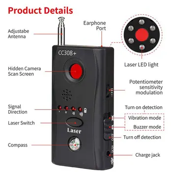 Anti-Hidden Camera Detector Finder Detector GSM GPS Signal Finder RF Tracker Prevent Eavesdropping By Any Device Lens Bug
Anti-Hidden Camera Detector Finder Detector GSM GPS Signal Finder RF Tracker Prevent Eavesdropping By Any Device Lens Bug