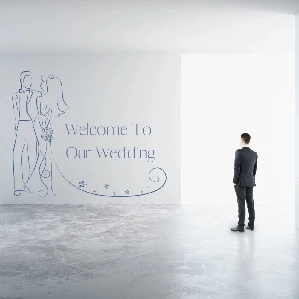 Welcome To Our Wedding Couple Wall Stickers Murals Decor Vinyl Wedding Home Bedroom Decals Art Decoration Wallpaper DW10806
Welcome To Our Wedding Couple Wall Stickers Murals Decor Vinyl Wedding Home Bedroom Decals Art Decoration Wallpaper DW10806