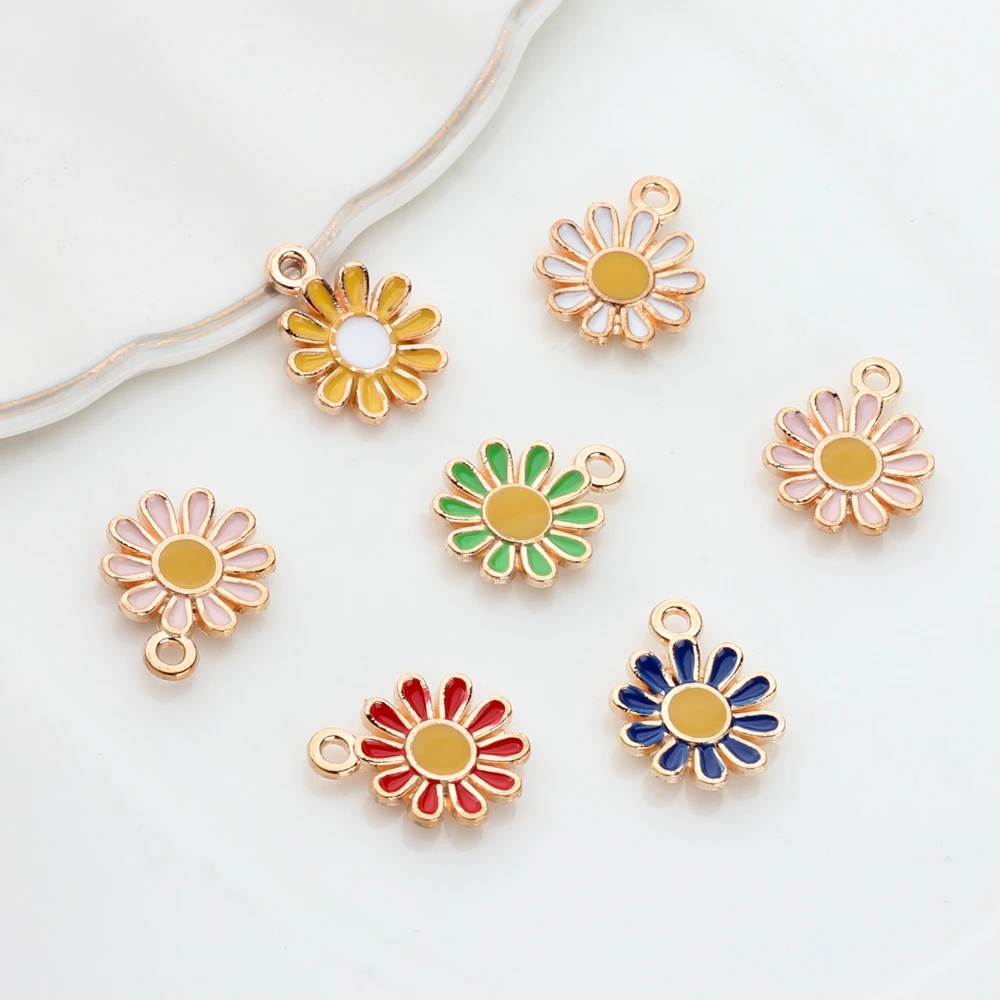 Zinc Alloy Sunflower Enamel Charms Mini Daisy Flowers Charms 20pcs/lot For DIY Fashion Jewelry Making Accessories
Zinc Alloy Sunflower Enamel Charms Mini Daisy Flowers Charms 20pcs/lot For DIY Fashion Jewelry Making Accessories
