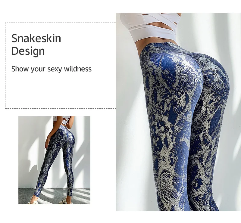 Elastic Snake Print Glitter Seamless Leggings Women Sexy Butt Lift High Waist Yoga Pants Fitness Push Up Gym Slim Leggings Elastic Snake Print Glitter Seamless Leggings Women Sexy Butt Lift High Waist Yoga Pants Fitness Push Up Gym Slim Leggings