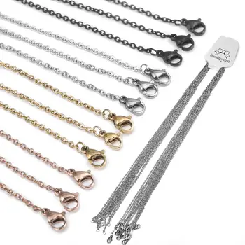 10pcs 50cm DIY Chain Width 2mm Stainless Steel Link With Lobster Clasp Cuban Chains Necklaces for Jewelry Making Accessories
10pcs 50cm DIY Chain Width 2mm Stainless Steel Link With Lobster Clasp Cuban Chains Necklaces for Jewelry Making Accessories