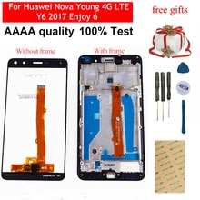 Écran tactile LCD pour Huawei Nova Young, avec cadre d'assemblage, 4G LTE / Y6 2017 / Y5 2017 MYA-L11 MYA-L41=