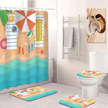 Shower Curtain Set Waterproof Shower Curtain Anti-Mold Carpet Combination Non-Slip Toilet Mat Set Fashionable and Cute Pattern
Shower Curtain Set Waterproof Shower Curtain Anti-Mold Carpet Combination Non-Slip Toilet Mat Set Fashionable and Cute Pattern