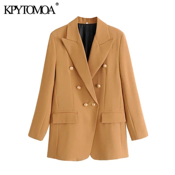 KPYTOMOA Women 2020 Fashion Office Wear Double Breasted Blazers Coat Vintage Long Sleeves Pockets Female Outerwear Chic Tops
KPYTOMOA Women 2020 Fashion Office Wear Double Breasted Blazers Coat Vintage Long Sleeves Pockets Female Outerwear Chic Tops