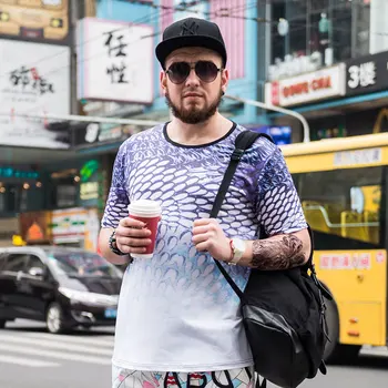Men's T-shirt plus size men's plus fat increase gradient printing fat round neck short sleeve T-shirt wholesale
Men's T-shirt plus size men's plus fat increase gradient printing fat round neck short sleeve T-shirt wholesale