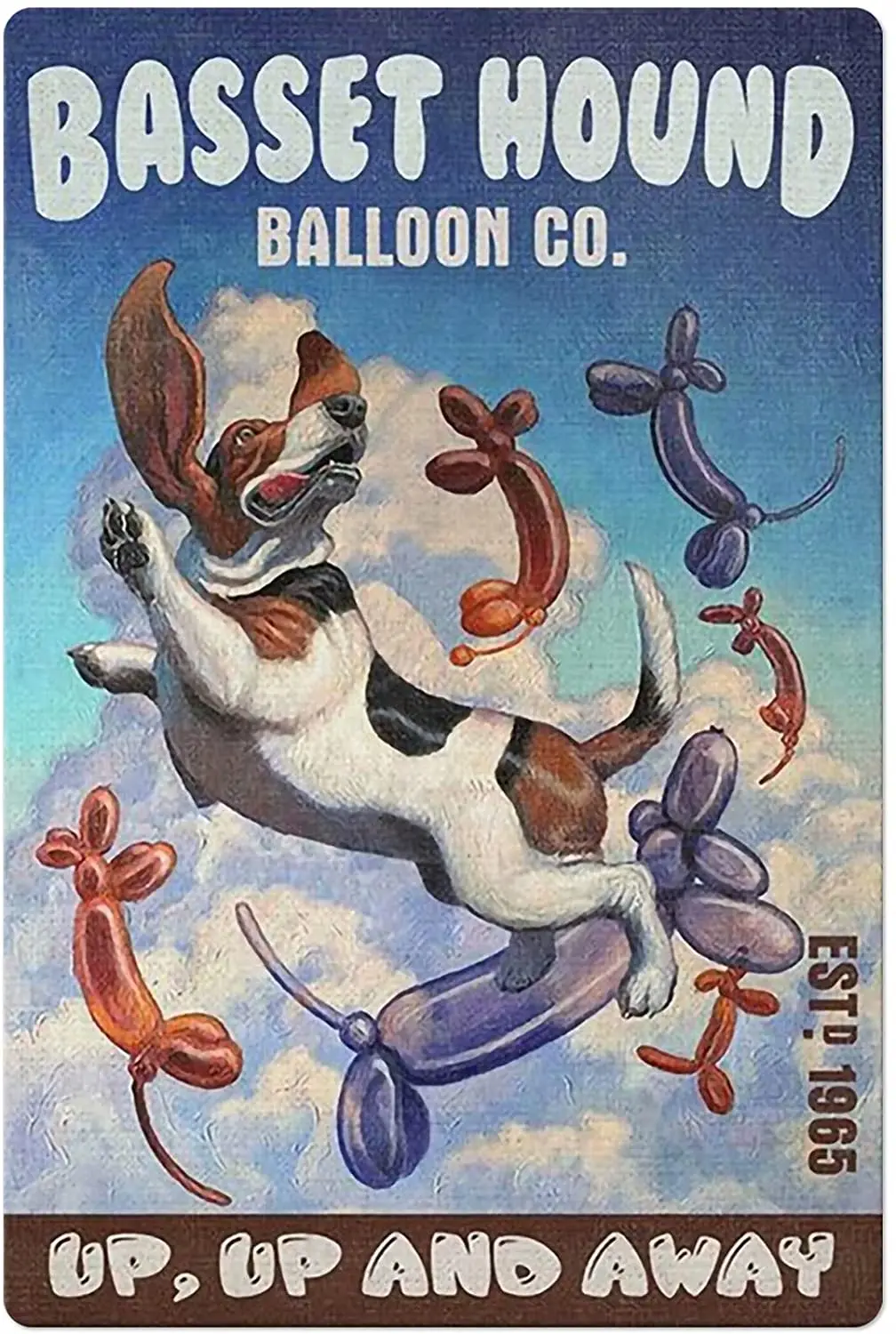 Basset Hound Balloon Co. Metal Tin Sign,Up and Away,Retro Wall Decor for Home Bar Restaurant Cafe Pub Outdoor 12x16 Inch
Basset Hound Balloon Co. Metal Tin Sign,Up and Away,Retro Wall Decor for Home Bar Restaurant Cafe Pub Outdoor 12x16 Inch