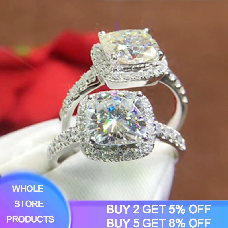 With Certificate Original Silver 925 Ring Luxury Clear Square 8*8mm Crystal CZ Stone Wedding Rings for Women Silver 925 Jewelry
With Certificate Original Silver 925 Ring Luxury Clear Square 8*8mm Crystal CZ Stone Wedding Rings for Women Silver 925 Jewelry