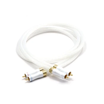 

1 pair 5N Silver plated OCC RCA cable Analog cable RCA audio cable Silver plated RCA to RCA interconnect extension cord