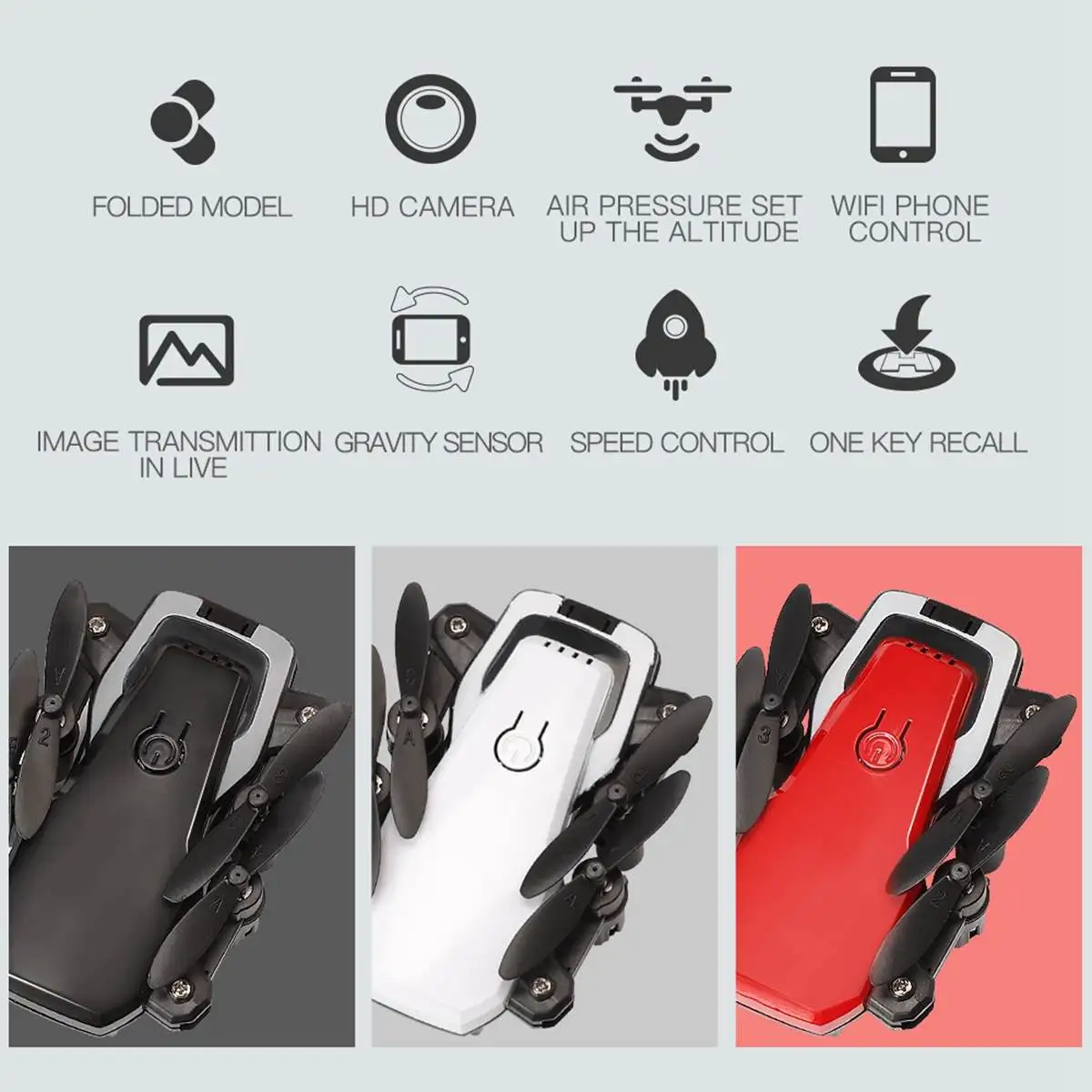 Hot 2019 New 0.3MP 2.0MP Mini RC Drone with Camera Wifi FPV Foldable Altitude Hold Quadcopter Remote Control Helicopter Toys 
Hot 2019 New 0.3MP 2.0MP Mini RC Drone with Camera Wifi FPV Foldable Altitude Hold Quadcopter Remote Control Helicopter Toys