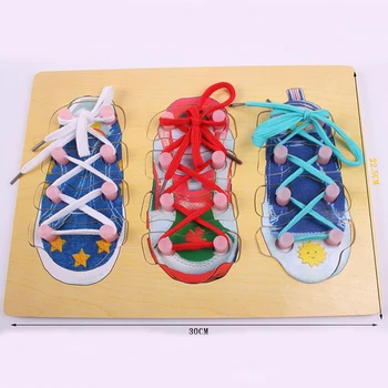Life Skill Toys Sensorial Shoe Lacing Puzzle Montessori Educational Wooden Toys Preschool Montessori Toys For Infants
Life Skill Toys Sensorial Shoe Lacing Puzzle Montessori Educational Wooden Toys Preschool Montessori Toys For Infants