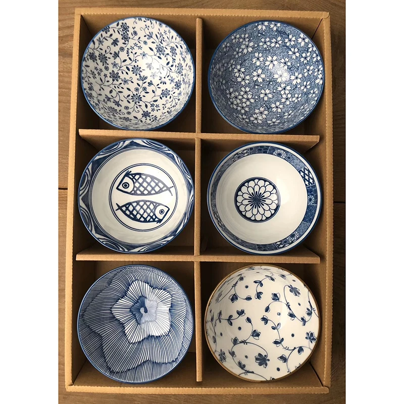 6Pcs Set Salad Rice Bowls Ceramic Japanese Classical Blue and White Kitchen Tableware Household Restaurant Soup Noodle Bowl
6Pcs Set Salad Rice Bowls Ceramic Japanese Classical Blue and White Kitchen Tableware Household Restaurant Soup Noodle Bowl