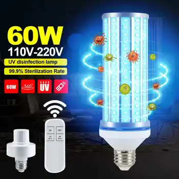 60W LED UV Germicidal light with Remote Control Timing UVC Ultraviolet Light Bulb Room E27 Lamp Killing 99% Air Mite 110V/220V
60W LED UV Germicidal light with Remote Control Timing UVC Ultraviolet Light Bulb Room E27 Lamp Killing 99% Air Mite 110V/220V