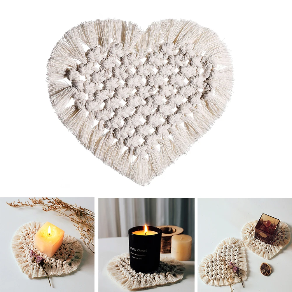 Boho Cup Pad Kitchen Accessories Coaster Heart Shaped Solid Color Cup Mat Macrame Coaster Home Decorations Yoga Pad Hot Drink
Boho Cup Pad Kitchen Accessories Coaster Heart Shaped Solid Color Cup Mat Macrame Coaster Home Decorations Yoga Pad Hot Drink